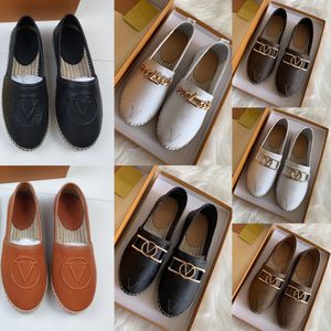 Luxury Casual Shoes Women Straw Flats Espadrilles Summer Woman Flat Beach Half Slippers Fisherman Shoes Fashion Loafers