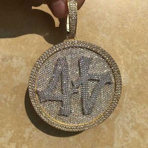 Customized Hip Hop Pendant Jewelry 44 Number Iced Out Personalized Letters Necklace Cz Moissanite Diamond Silver