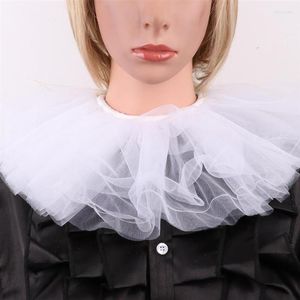 Bow Ties Clown Collar Womens Victorian Fake Decorative Neck Ruffled Mesh Choker Vintage Löstagbar tröja Skjorta Fier223504207329T