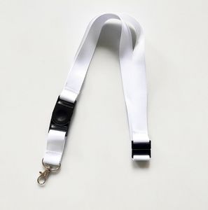 10 st påsar delar sublimering diy vit dubbelsidig tom polyester lång mobiltelefon id -kort lanyard band