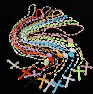 Pendant Necklaces Pendants Jewelry Catholic Rosary Necklace Plastic Religious Jesus Cross Crucifix Night Lumious Drop Delivery Otasb