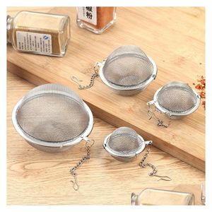 Other Drinkware 304 Stainless Steel Mesh Tea Ball Infuser Strainers Filters Diffuser Extended Chain Hook Home Tools Drop Delivery Ga Dhqiz