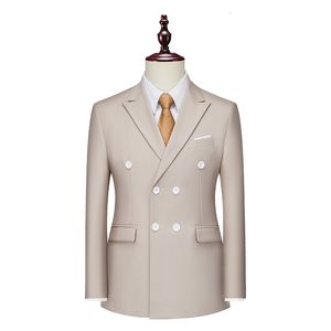 Erkekler Suits Blazers Erkekler Bahar Çifte Kesilmiş İş Takım Kıyafet Ceketler/Mal İnce Fit En kaliteli düz renkli Blazers Homens Elbise Takım 6xl 230616