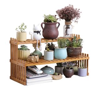 Bathroom Shelves Wooden Storage Shelf for Sundries Plants Flower Pot Display Stand Desktop Organizer Living Room 230615