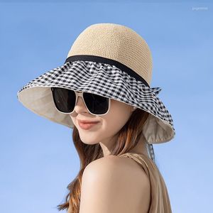 Weitkrempeln Hats Hut Frauen Sommer Sonnenschutz Strahnen Strohkappe Strand Accessoire Outdoor Urlaub Klettern Wandern