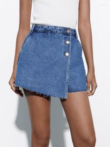 Shorts Feminino Denim Feminino Seio Único Saias Cintura Alta Y2k Streetwear Jean Calça Curta Casual Mulher