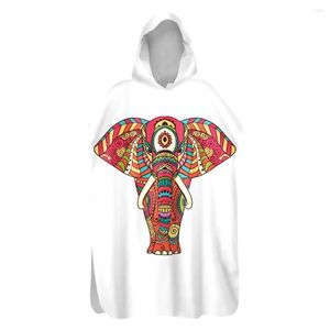 Toalha étnica Elefante Mandala Secagem Rápida Adulto Criança Poncho com Capuz Surf Sauna Spa Nadar Praia Mudar Robe Areia Gota Livre