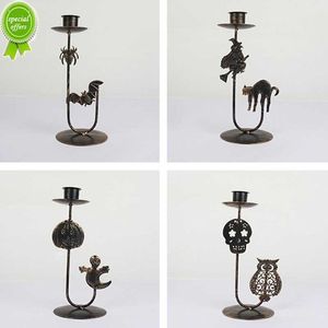 New Retro Halloween Decoration Creative Candlelight Stand Ornament Wrought Iron Candle Holder Home Decoration Creative Candle Holder