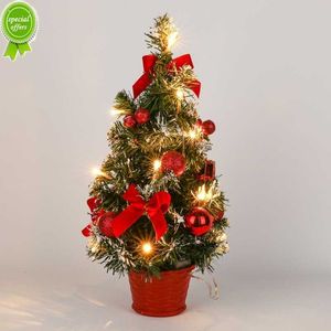 Nuovo albero di pino da 40 cm Decorazione da tavolo luminosa LED Albero di Natale Luce notturna Mini albero di Natale Decorazione domestica Regalo di Capodanno