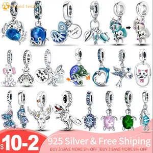 925 Sterling Silber für Pandora-Charms, authentische Perle, Tierform-Anhängerperlen