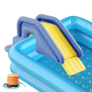 Spiele im Freien, Aktivitäten für Kinder, großer aufblasbarer Pool mit Rutschmarkise, PVC, verdickter Boden, Erwachsenenheim, Hinterhof, Garten, Sommerparty, Wasser 230615