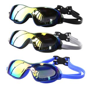 Goggles плавательные стаканы на открытых водонепроницаемых HD анти-тупик силиконовой зеркальной полосы плавания плавающие очки для взрослых, плавающие аксессуары 230616