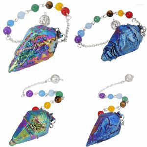 Подвесные ожерелья Sunyik Titanium Crystal Quartz Makulum Healing Chacra Point Point Reiki Downing Diving