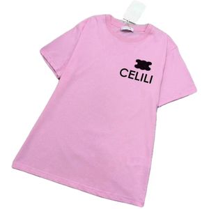 새로운 여름 디자이너 여성 TSHIRT 핑크 티셔츠 100% 면화 고품질 통기성 캐주얼 캐주얼 TSHIRT 순수면 편지 인쇄 럭셔리 티셔츠 소녀 TSHIRT 여자 티