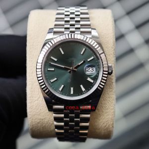 BP Factory Maker DateJust 41mm quadrante verde menta 2023 mai indossato Jubilee set completo zaffiro automatico orologio da uomo moda impermeabile