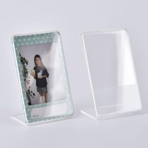 100pcs Mini Instax film kağıdı için akrilik fotoğraf çerçevesi 3 inç fotoğraf resim çerçevesi çerçeveler L Kristal Şeffaf
