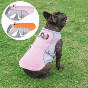 Vestuário para cães Colete de resfriamento para cães com botão reto e proteção UV reflexiva na fivela de fixação da alça jaqueta térmica evaporativa adequada para caminhadas 230616