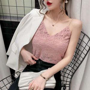 Women's T Shirts Women Sexy Floral Lace Camisoles Spring And Summer S-XL Vest Solid Corset Camis Tops Girl Black White Apricot Green Pink