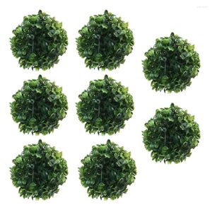 Decoratieve Bloemen 8 Stuks Platina Jubileum Decoraties Gras Ballen Faux Buxus Topiary Bowl Filler Groen