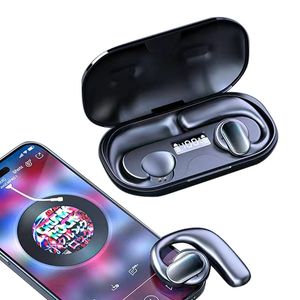 Knochenleitungs-Upgrade-Kopfhörer, echte kabellose Bluetooth 5.3-Kopfhörer, Stereo-Freisprech-Musik-Ohrhörer, Outdoor-Sport, wasserdicht, Ipx5-Ohrbügel-Headset mit Mikrofon