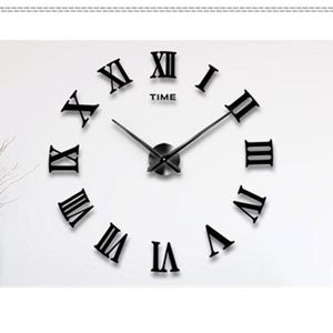 Zegary ścienne 3D DIY Clock Nakłada lustro rzymskie cyfry rzymskie tapeta siedzące