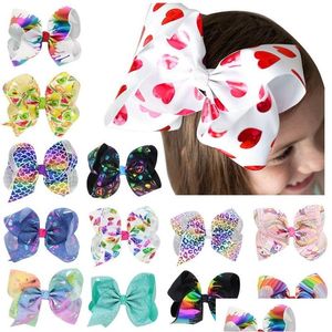 Hårklipp Barrettes Gilding Stripe Heart Print Bow Knot Bobby Pin Hairpin Women Children Fashion smycken Will och Sandy Drop Deli Dhjhg