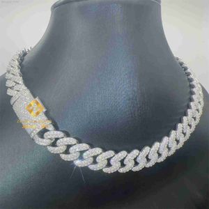12mm breddpris Iced Out Man Jewelry GRA Certificat Pass Diamond Tester VVS1 Moissanite Cuban Chain Halsband