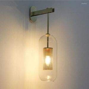 Lampa ścienna vintage szklana abażurę LED przyśród Aisle Light Balkon Parlor Sconce Dekoracja domu