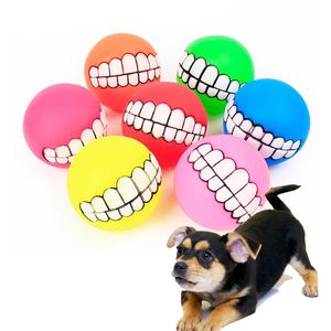 Divertente Silicone Pet Dog Cat Toy Ball Masticare Treat Holder Pulizia dei denti Squeak Toys Dog Puppy Training Forniture interattive per animali domestici