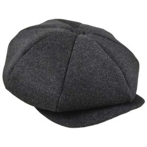 Berets Big Head Men Plus Size Berets Adult Herringbone Felt Octagon Cap Women Winter Pumpkin Hat Gatsby Flat Ivy Cap 5658cm 5960cm Z0616