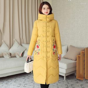 Kvinnors dikerockar 2023 Vinterkollektion Bio Fluff Hooded Women's Coat Parka Europeisk stil Varm stilig jacka