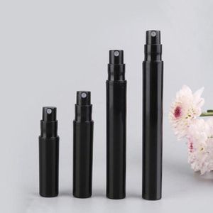 2 ml, 3 ml, 4 ml, 5 ml schwarze Kunststoff-Parfümprobenflaschen mit Sprühpumpe, Stiftsprühflasche, Mini-Parfümfläschchen Prjlg