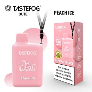 TasteFog Qute Djeżdżalnia Vape Flex 2% Puff 800 E papieros TPD Certyfikat Zestawy urządzeń 550 mAh Bateria wstępnie wypełniona 2 ml Vaporizer Vaper Desechable