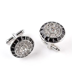 Cuff Links Gentleman Diamond Round Business Suit Shirt Cufflinks Button For Men Fashion Jewelry Will And Sandy Drop Delivery Tie Clas Dh30A