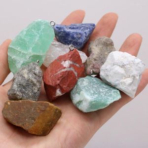 Pendant Necklaces Natural Ore Mineral Quartz Pendants Irregular Unpolished Tiger Eye Fluorite For Jewelry Making DIY FishTank Stone