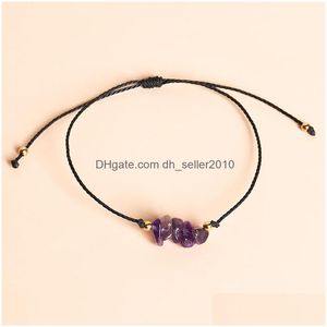 Bransoletka z kamienia z koralikami Bransoletka Czerwona Jasper Zielona Aventuryna Ametyst Regulowane Bracelet Braided Cleate dla kobiet Summe DHKGL