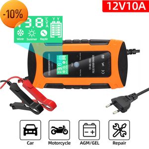 Novo carregador de bateria de alta potência 12V 10A Universal 12V Car Battery Charge Maintaine para Suv Truck Car Agm Gel Wet Dry Lead Acid