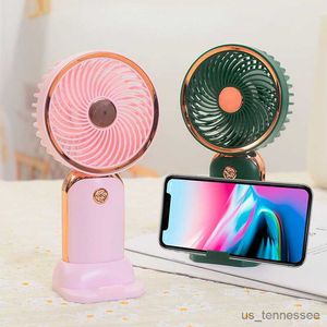 Electric Fans USB Mini Fashionable Desktop Mobile Holder Outdoor Travel Pocket Portable laddningsbar Electric R230616