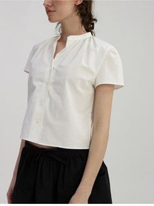 Women's Blouses Ladies Cotton Short-Sleeved Shirt 2023 Summer Women Sleeve Blouse Casual Female Tops