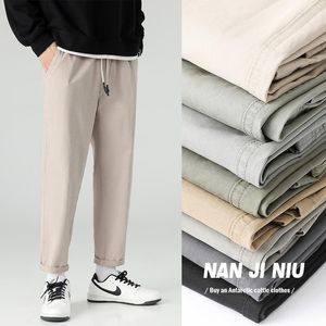 Pantaloni da uomo 2023 Cotone Traspirante Casual da uomo Pantaloni da uomo sottili autunnali dritti larghi Pantaloni da uomo tagliati