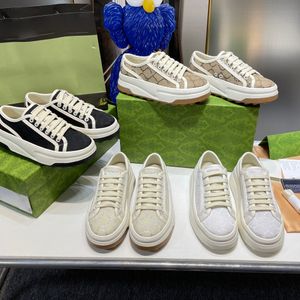 Damen-Tennis-Freizeitschuhe, Luxus-Designer-Damenschuh, Italien, grüne und rote Webstreifen-Gummisohle für Stretch-Baumwolle, niedrige Plateausohle, Top-Herren-Sneaker für Damen