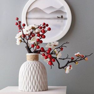 Vaser Modern Flower Vase Imitation Ceramic Pot Decoration Home Plastic Arrangement Nordic Style 230615