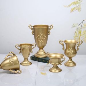 Vasos de metal urna plantador elegante casamento peças centrais vaso para decoração de festa trompete flor titular aniversário