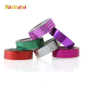 Dance Ribbon 5pcs Paket Ritmik Jimnastik Dekorasyon Holografik Bantlar RG Prizmatik Glitter Gimnasi Ritmica Sanatsal Hoops Sopa 230615