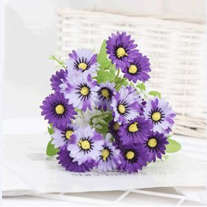 Dried Flowers Hot sale bunch of 24 sunflower simulation flower bouquets home office decoration silk daisy artificial ornaments indoor a