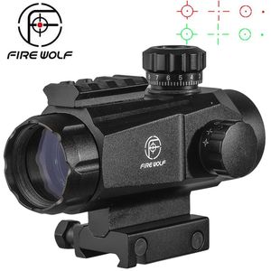 Fire Wolf 1x35 Red Dot Hunting Tactical Airsoft Acessórios Optical Sght Pistol Rifle Spotting Scope para caçar rifle