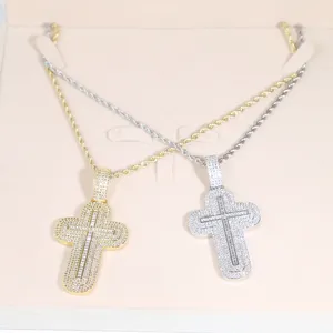 Iced Out Pendant Necklaces Men Women Hip Hop Cross Bling Long Sweater Chain Jewelry Fashion Gift