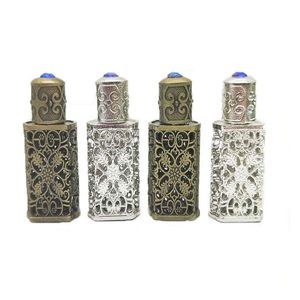 50 Stück 3 ml Bronze-Stil Arabische Parfümflaschen Arabischer Glasflaschenbehälter mit handwerklicher Dekoration Sbtrf