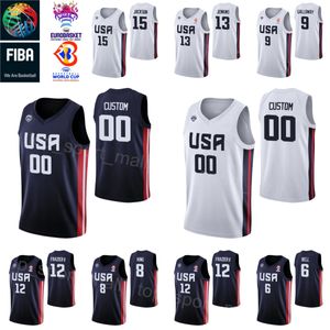 Impresso Copa do Mundo US Basketball 4 Quinn Cook Jersey Seleção Nacional 7 Cody Demps Bell Langston Galloway Michael Frazier II William Davis Xavier Munford John Jenkins