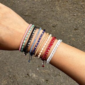 Charm Bracelets Boho Small Miyuki Beads Double Layer Rope Bracelet Luxury Zirconia Adjustable Braclet For Women Summer Jewelry Accessories